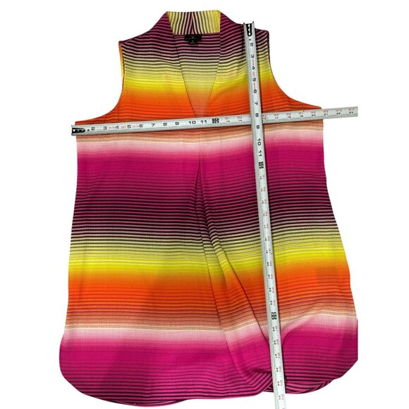 Worthington Size M Womens Sleeveless Multicolor Striped V-Neck Blouse Summer - Picture 7 of 10